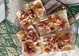 Postre de hojaldre con higos y miel