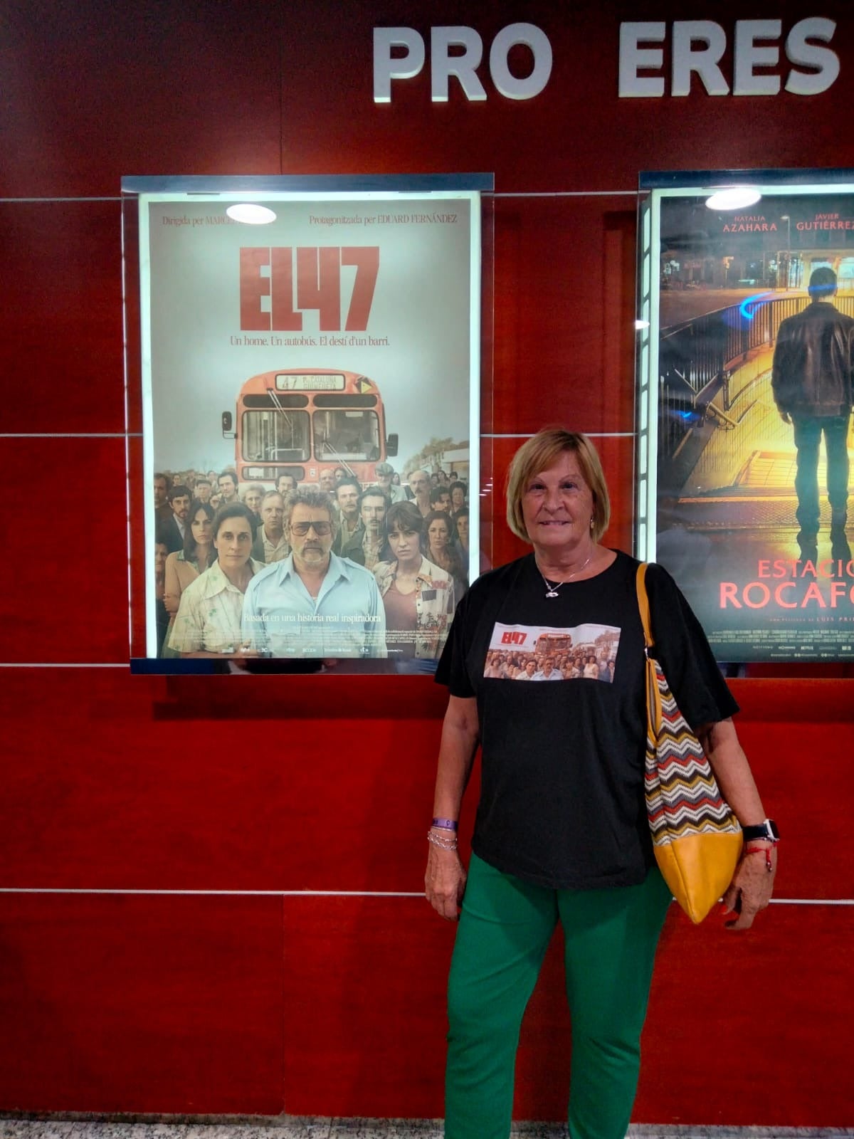 Gregoria García acudió al preestreno de 'El 47' en un céntrico cine de Barcelona. Allí se congregaron numerosos vecinos de Torre Baró, que salieron emocionados al ver el reflejo en la gran pantalla de la historia de Manuel Vital. 