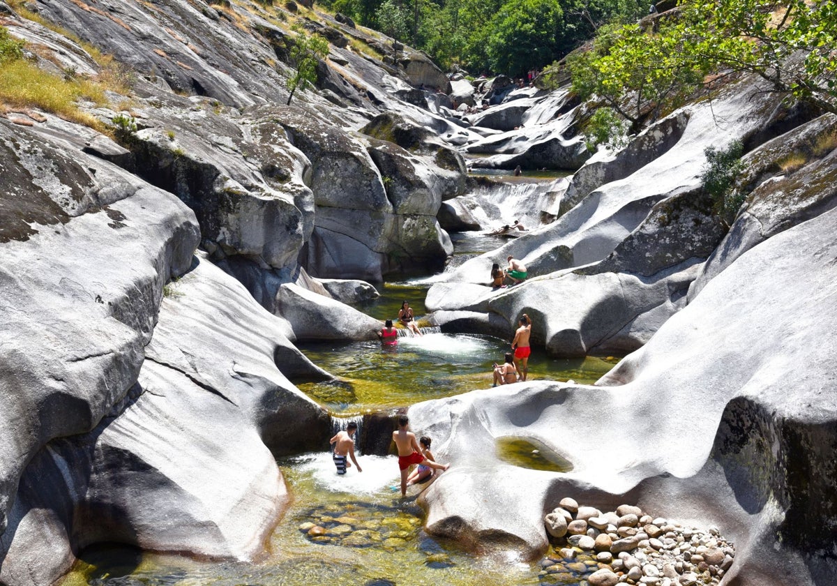 Paraje de 'Los pilones', el más conocido de la Garganta de los Infiernos.