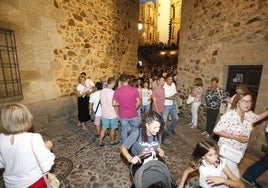 Celebración de la Noche del Patrimonio en la Ciudad Monumental de Cáceres.