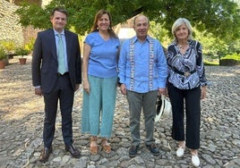 Abel Bautista, Margarita Zavala, Felipe Calderón y Victoria Bazaga, el 25 de julio en el monasterio de Yuste.