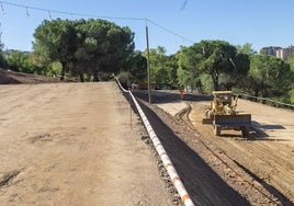 Estado actual de la ampliación del parking del parque del Príncipe, sitio propuesto para trasladar el mercadillo.