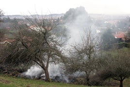 Foto de archivo de la quema de rastrojos