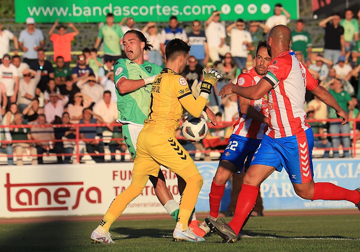 Momento del último derbi en el Vicente Sanz, en 2023.