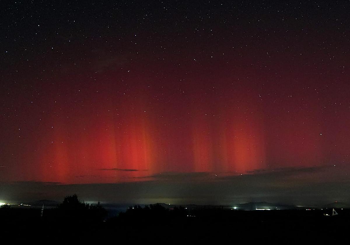 Aurora boreal avistada desde Gaureña.