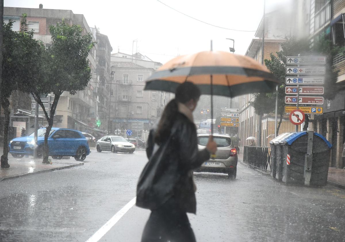 Lluvia copiosa este pasado martes en Plasencia.