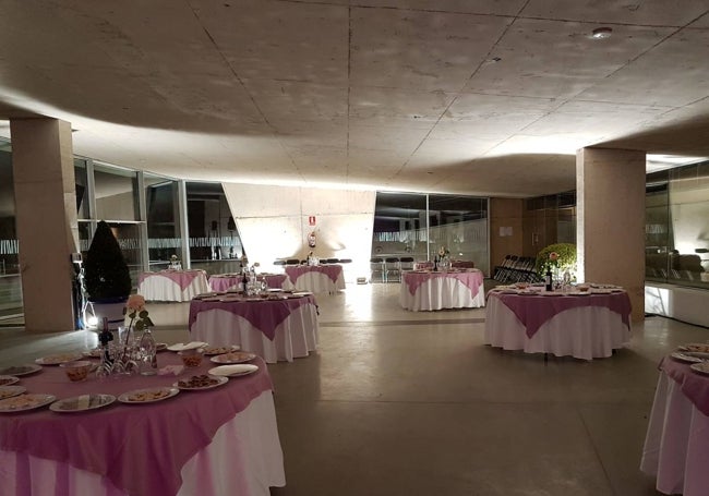 Interior del Fuerte de San Cristóbal, preparado para un servicio de hostelería.