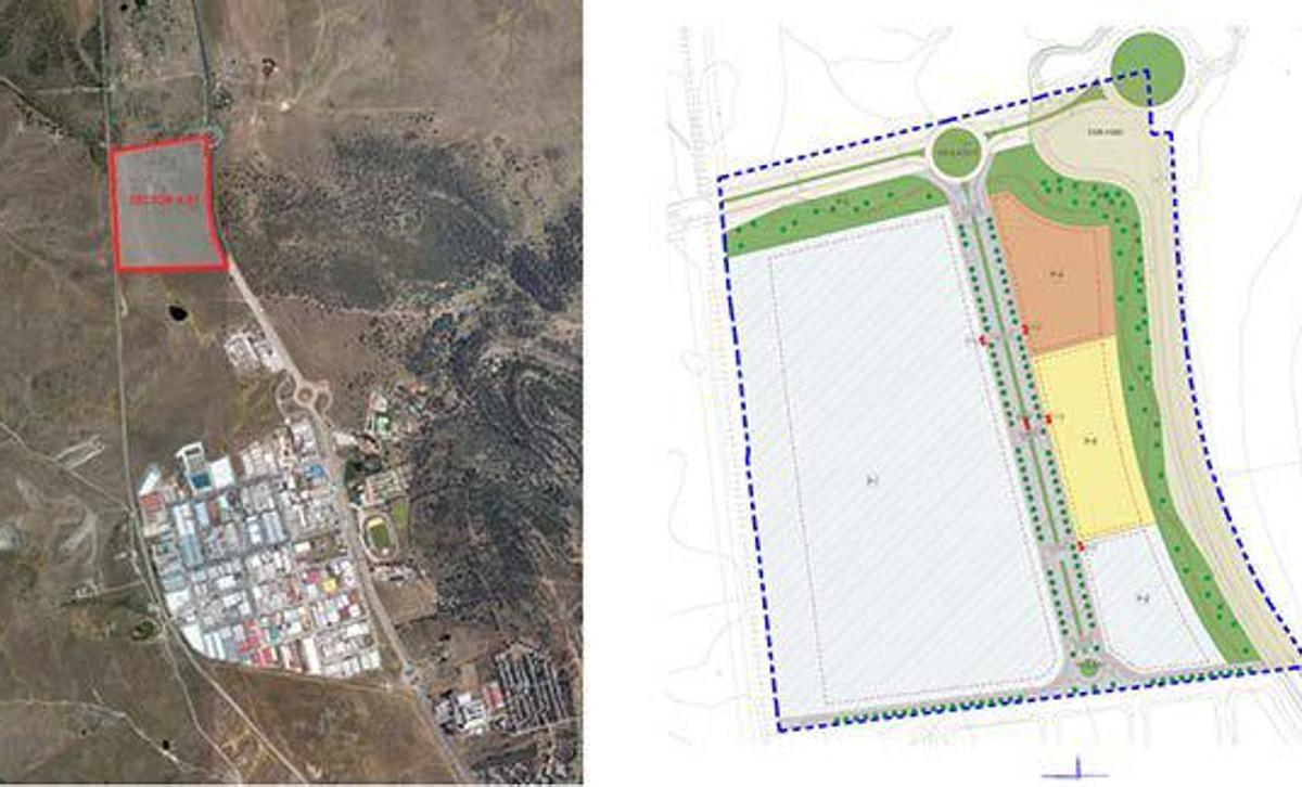 Ubicación de la parcela (izquierda) y detalle de la urbanización.