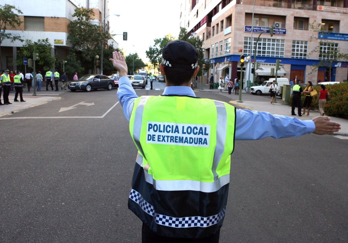 Policía Local en Badajoz.