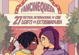 Cartel del Festival Internacional de Cine LGTBI de Extremadura.