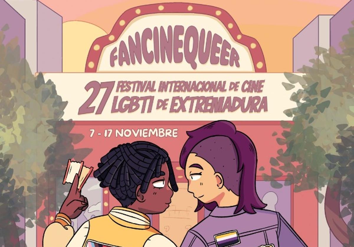 Cartel del Festival Internacional de Cine LGTBI de Extremadura.