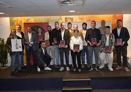 Premiados en la gala de los Premios En Salsa celebrada en Badajoz.