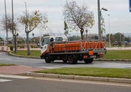 Un camión de butano la semana pasada por Badajoz.