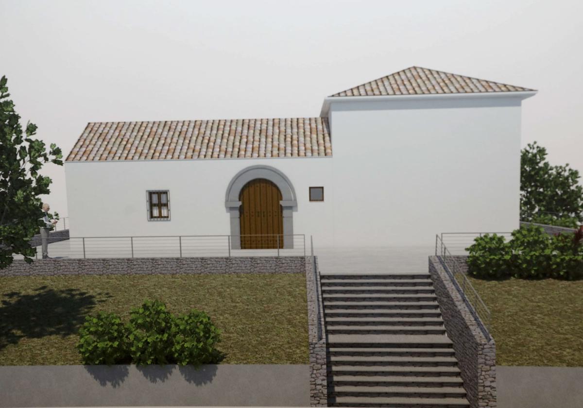 Recreación de la ermita, ya restaurada.