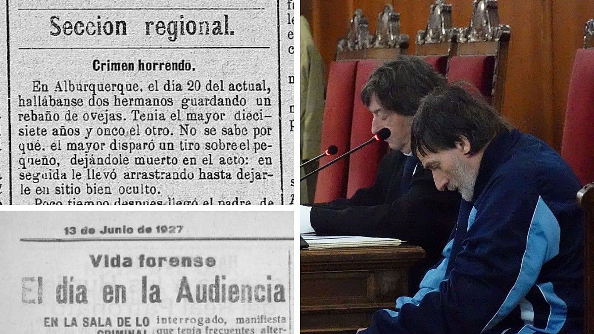 Recortes sobre casos de fratricidio y el juicio de Rafael Ortiz.