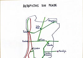 Mapa de autopistas portuguesas.