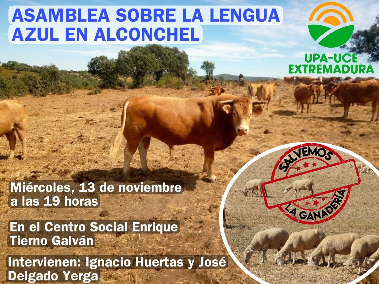 Cartel de la asamblea que se celebrará en Alconchel.