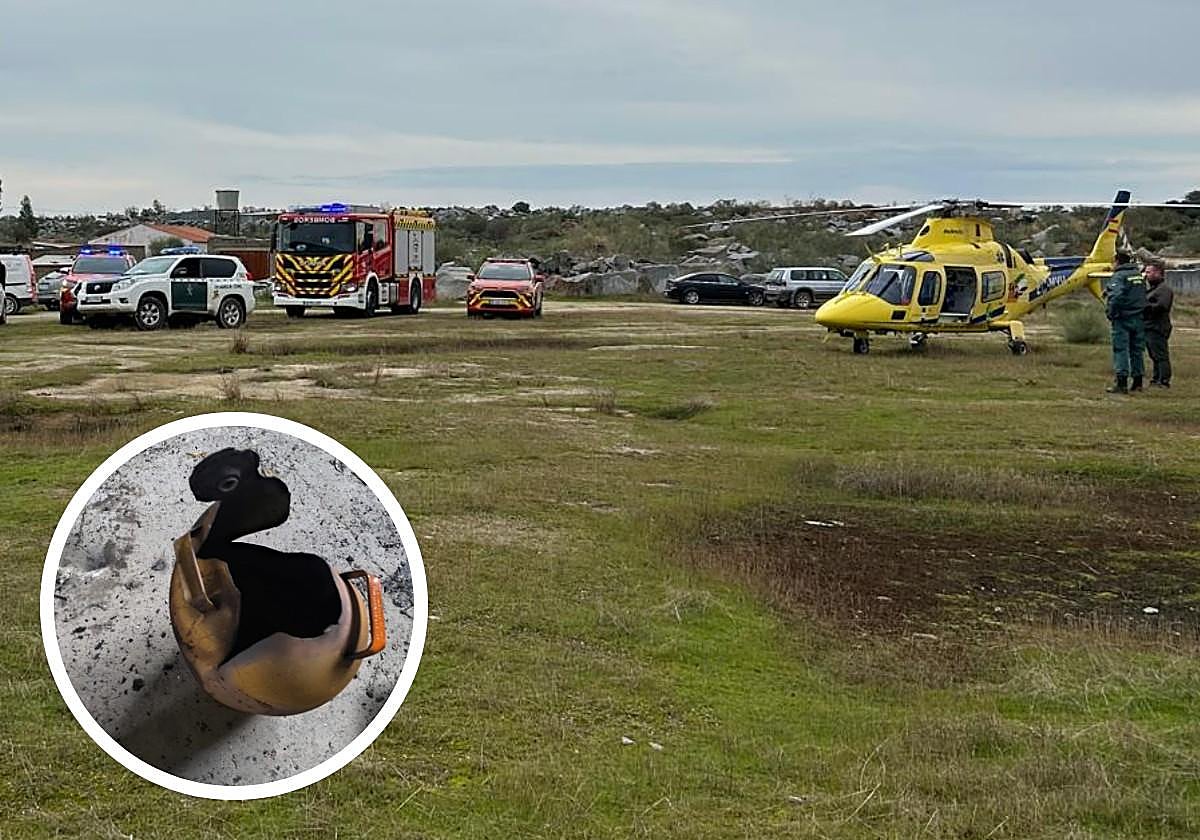 Efectivos de emergencia movilizados a la cantera de granito en la que ocurrió la explosión.