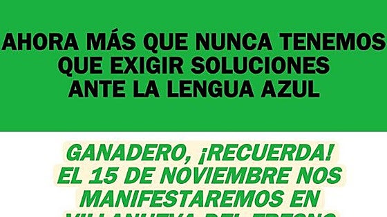 UPA-UCE convoca una manifestación hoy en Villanueva del Fresno por la lengua azul