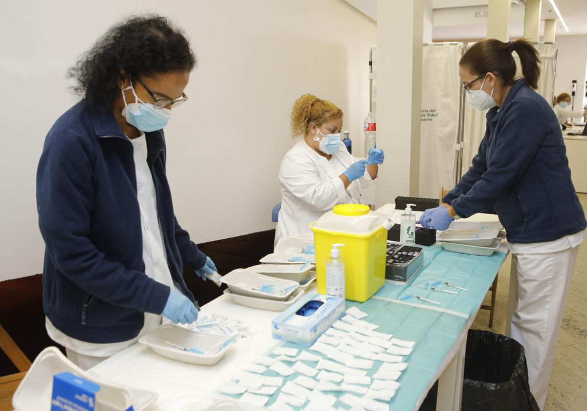 Vacunación Covid en el Hospital de Cáceres.