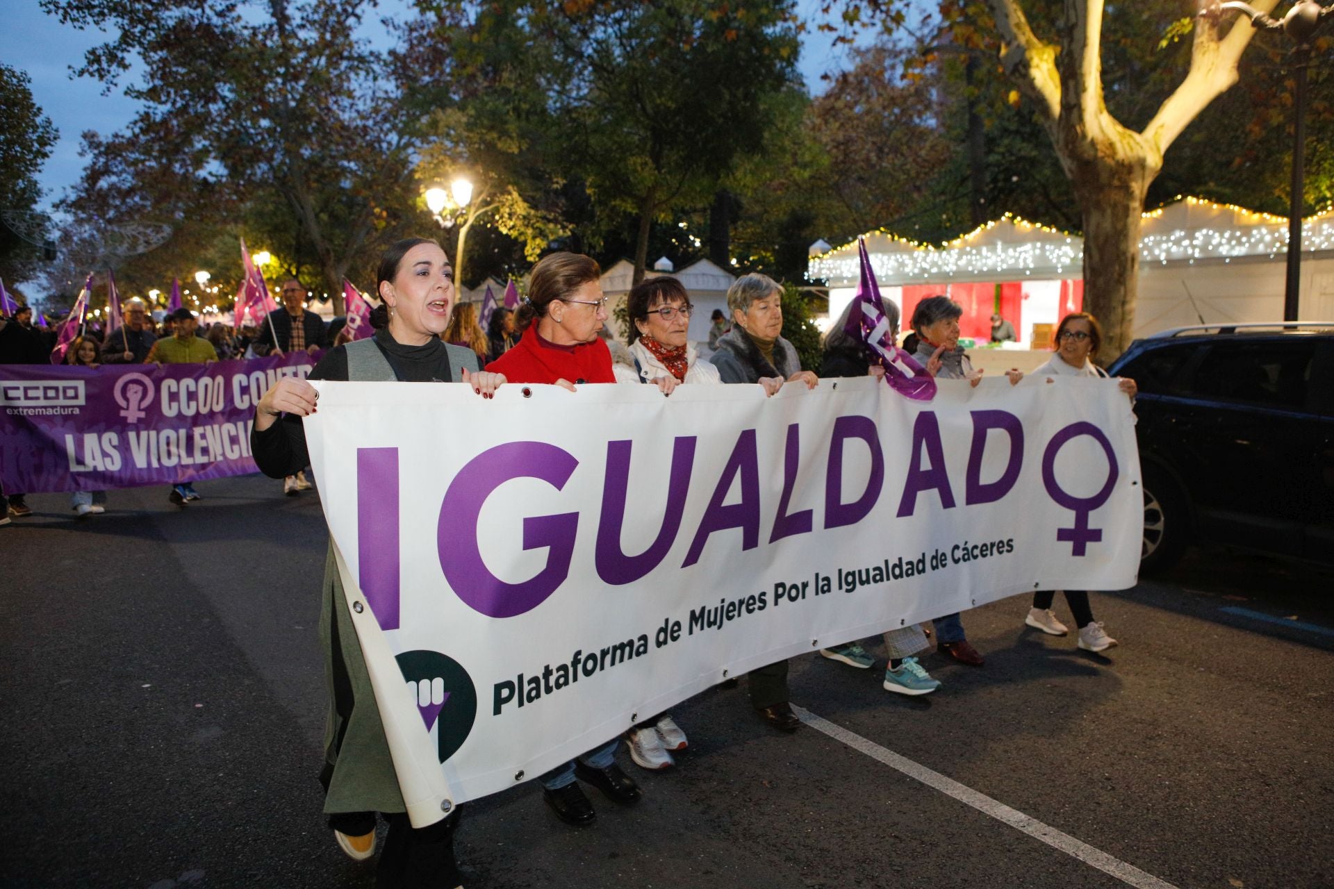 Protesta en las calles de Mérida. 