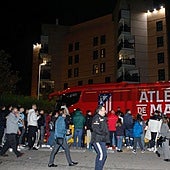 Así ha sido la llegada de los jugadores del Atlético de Madrid a Cáceres