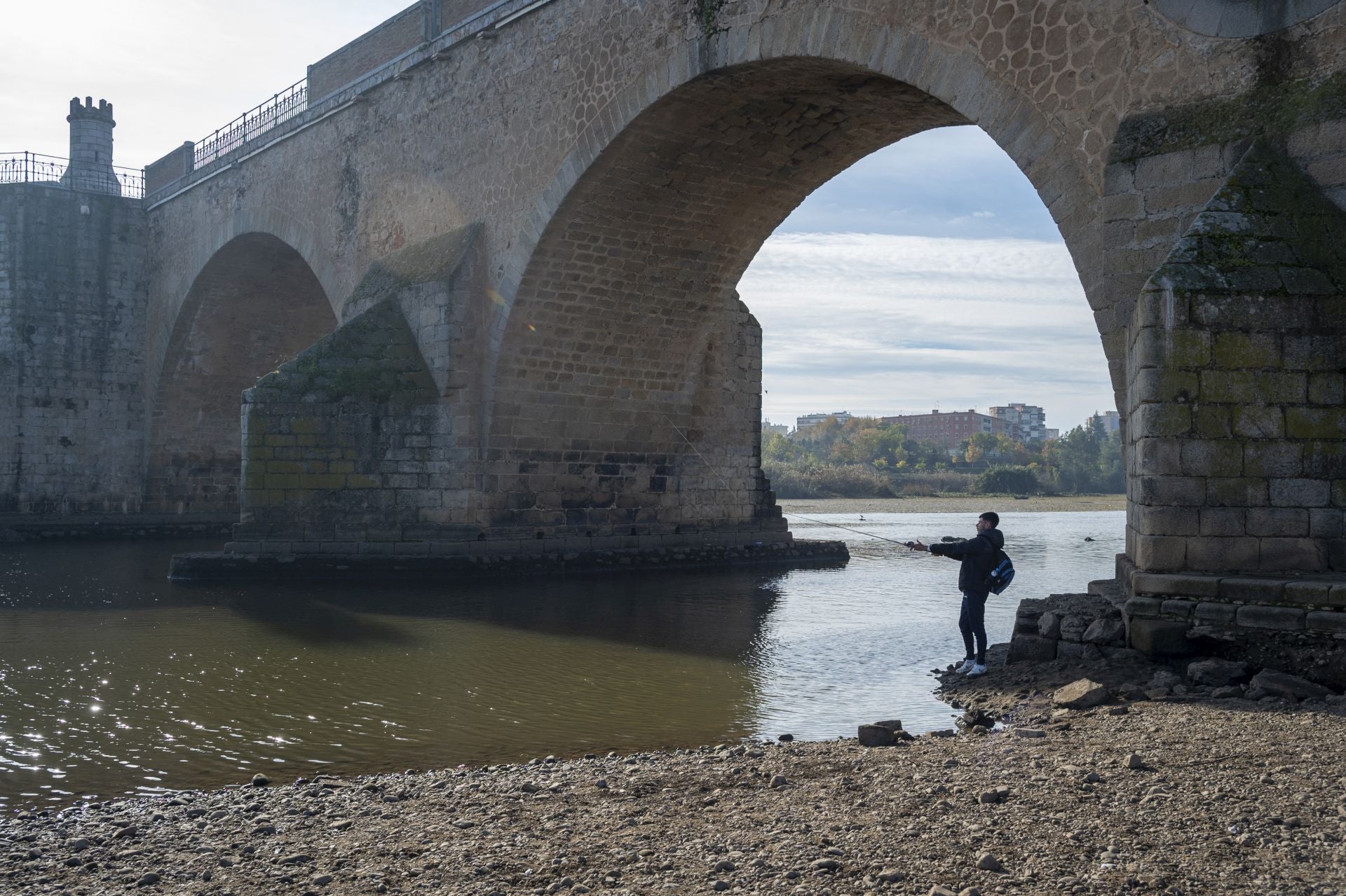 Así se ve el Guadiana con la bajada del nivel del agua