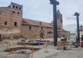 Tramo de la plaza de Santa Eulalia en la que se han integrado los restos arqueológicos.