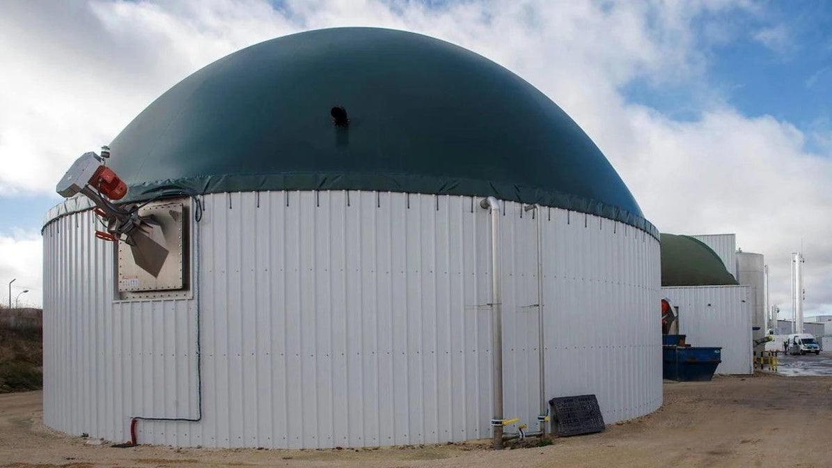 Planta de producción de biometano a partir de residuos orgánicos situada en Castilla y León, similar a las que pretenden instalar en Extremadura.