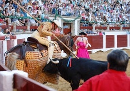 Espectáculo taurino en la pasada feria de San Fernando en el coso cacereño.