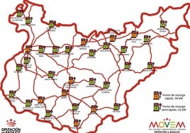 Distribución de los puntos de recarga en la provincia.