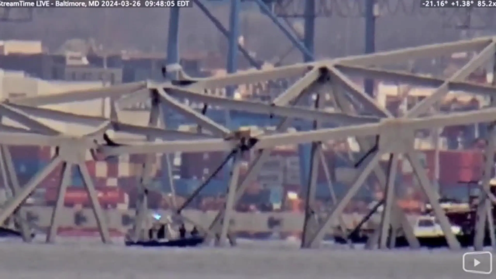 Así se encuentra el puente Francis Scott Key de Baltimore tras el derrumbe