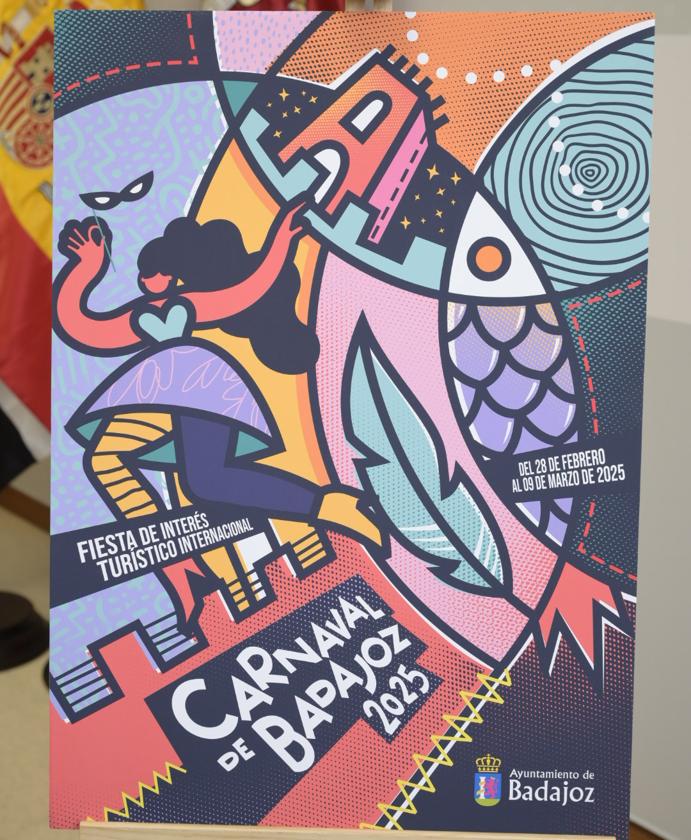 Este es el cartel anunciador del Carnaval de Badajoz 2025 Hoy