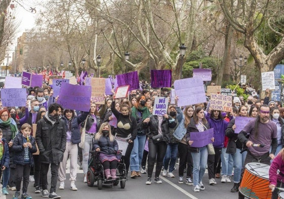 Imagen de archivo de una manifestación del 8M en Cáceres.