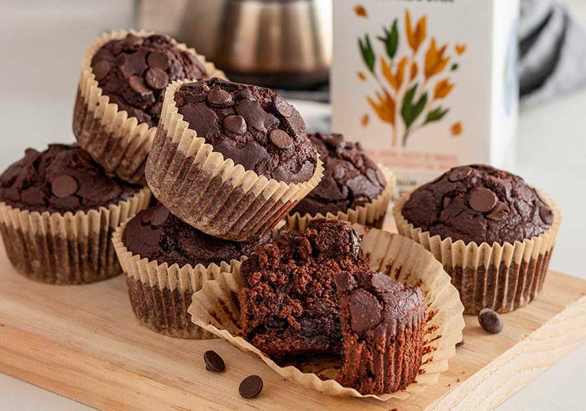 Muffins de chocolate y café sin azúcar y sin lactosa