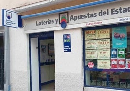 Administración de Lotería de Madrid que ha resultado agraciada con un primer premio de la Bonoloto.