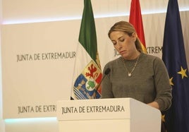 La presidenta de la Junta de Extremadura, María Guardiola.