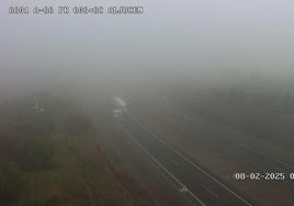 Banco de niebla en la A-66, a la altura de Aljucén.