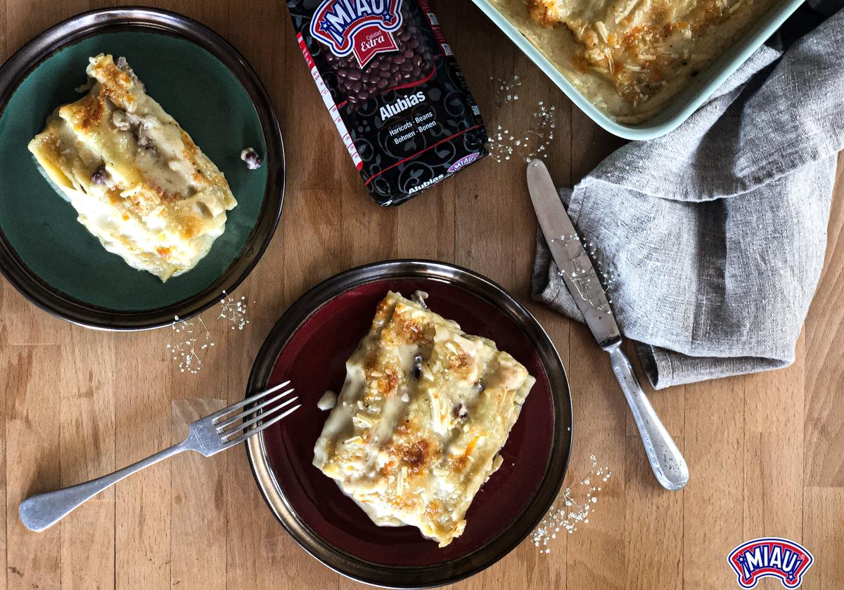 Canelones de ricotta y alubias