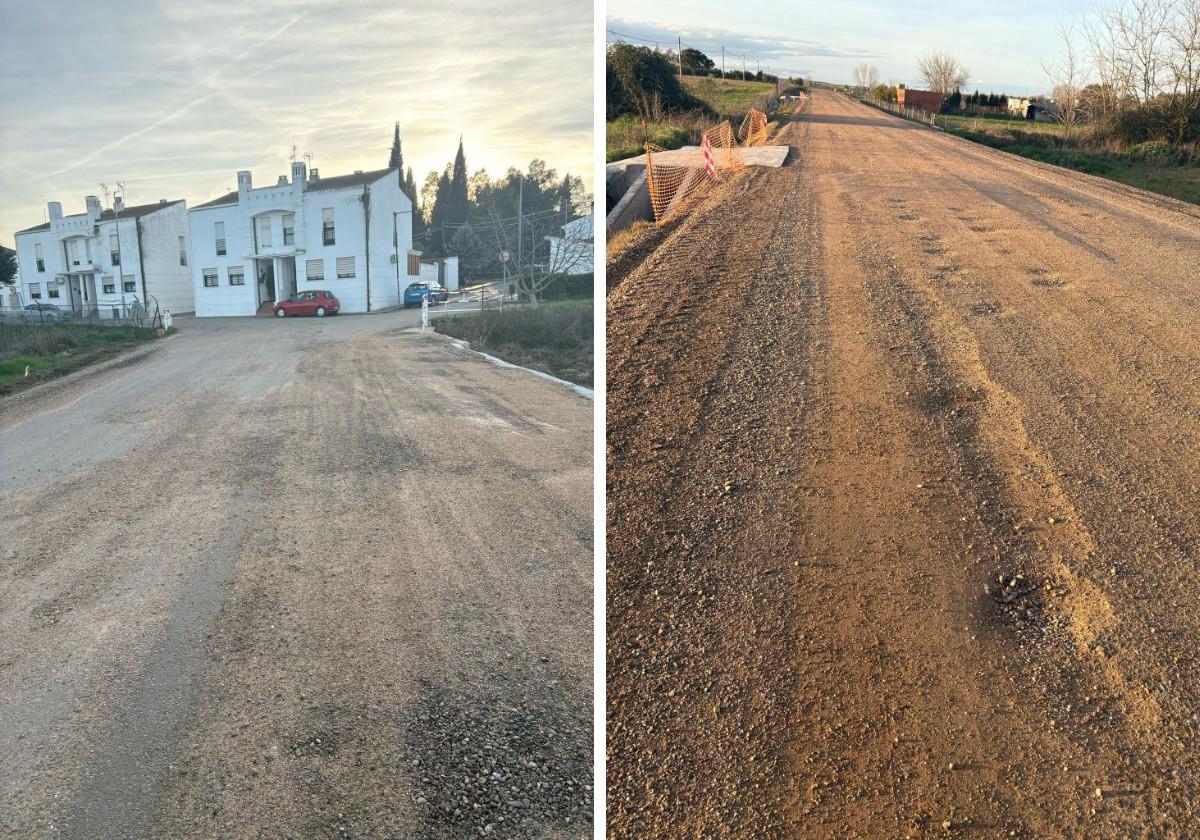 Las dos imágenes muestran el estado actual de la carretera.