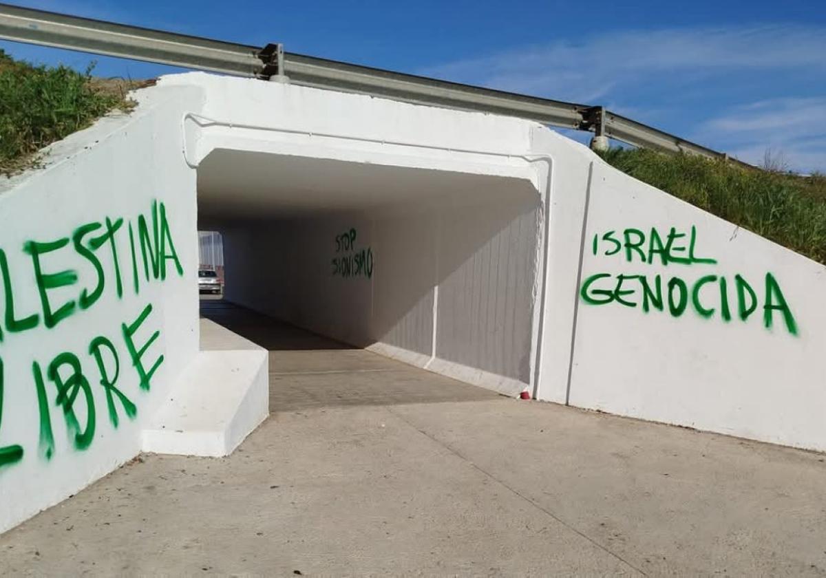 Paso subterráneo vandalizado.