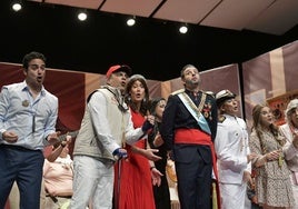 Los Chungos en la cuarta noche de preliminares en el Concurso de Murgas del Carnaval de Badajoz.