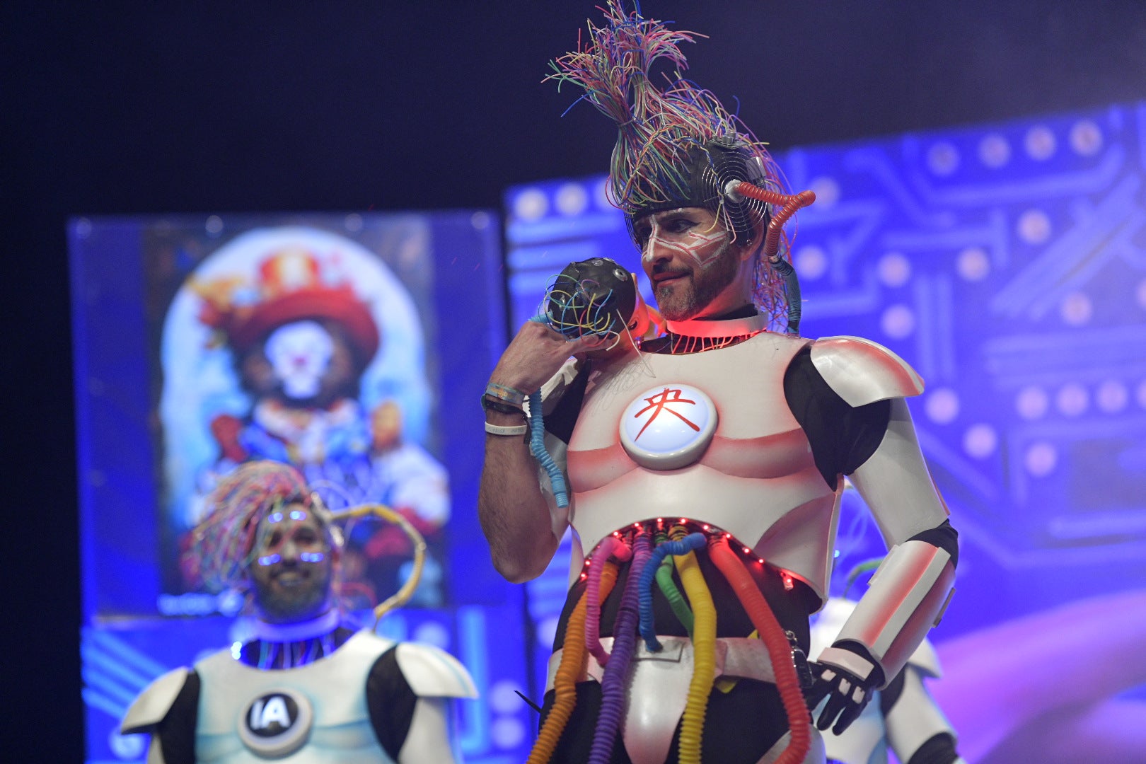 Actuación de Marwan en la primera semifinal del Concurso de Murgas del Carnaval de Badajoz 2025. 