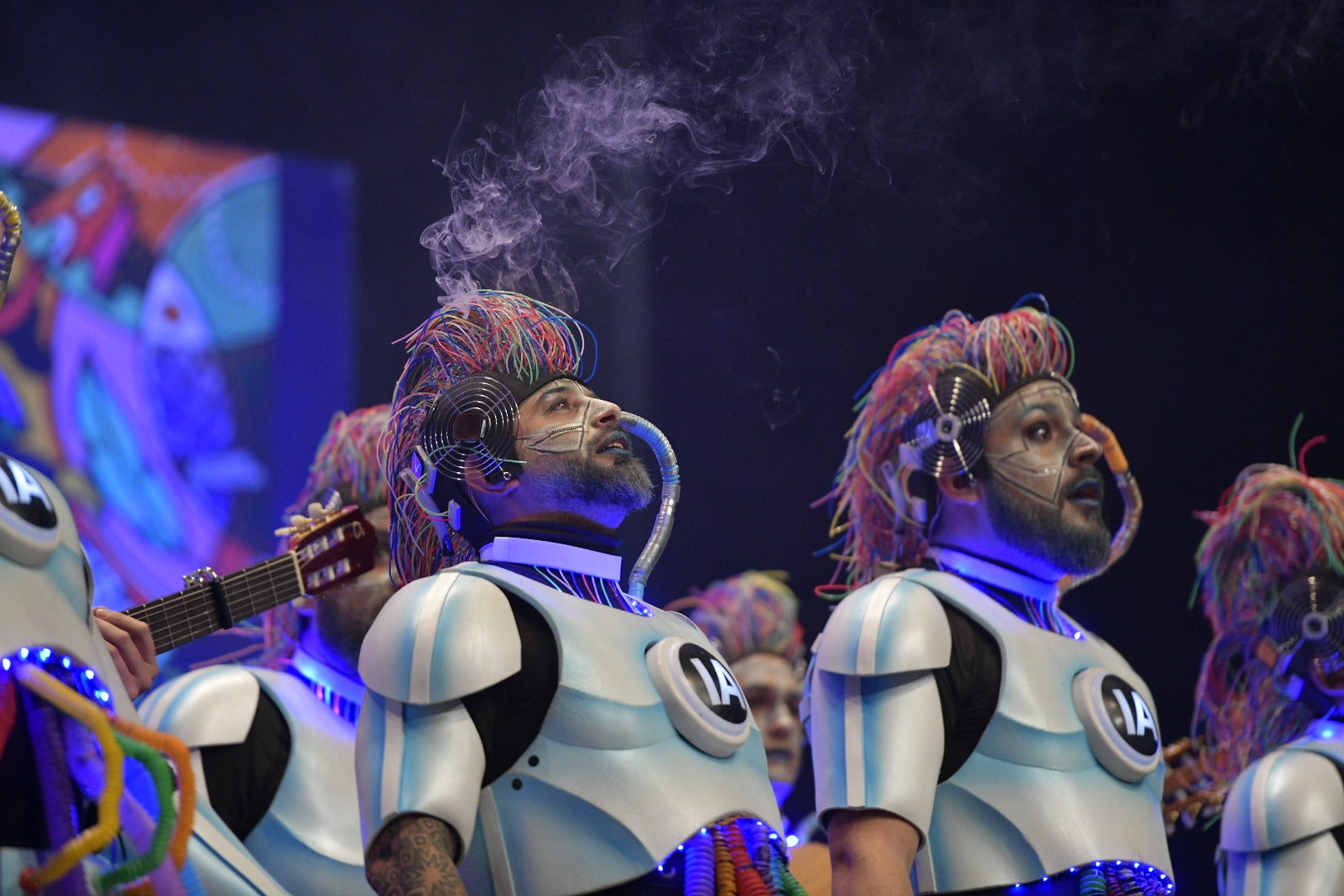 Actuación de Marwan en la primera semifinal del Concurso de Murgas del Carnaval de Badajoz 2025. 