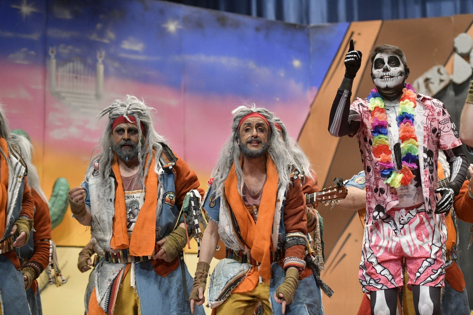Actuación de Yo no salgo en la primera semifinal del Concurso de Murgas del Carnaval de Badajoz 2025. 