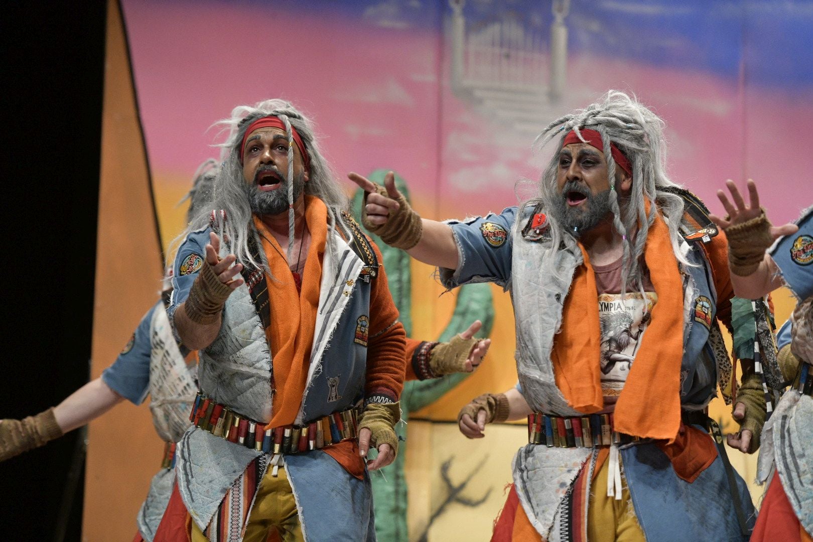 Actuación de Yo no salgo en la primera semifinal del Concurso de Murgas del Carnaval de Badajoz 2025. 