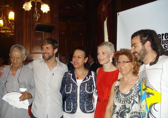 Juan Margallo, junto al resto de embajadores de la candidatura del 2016.