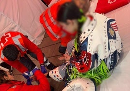 Una de las asistencias que realizó Cruz Roja este domingo.