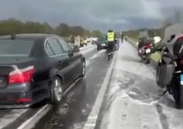 Lugar de la EX-A1 en el que colisionaron la motocicleta y el turismo.