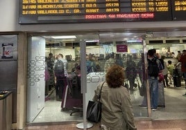 Pantalla en Chamartín asociando Badajoz y Molestias.